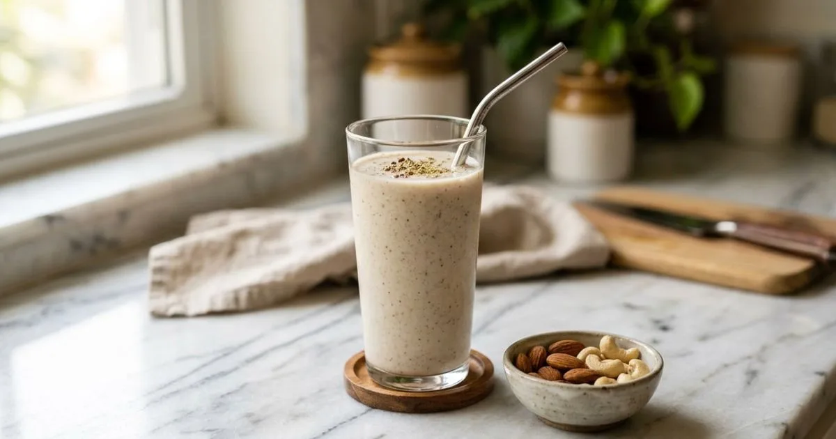 Smoothie de ragi com amêndoas e cardamomo é opção para o café da manhã