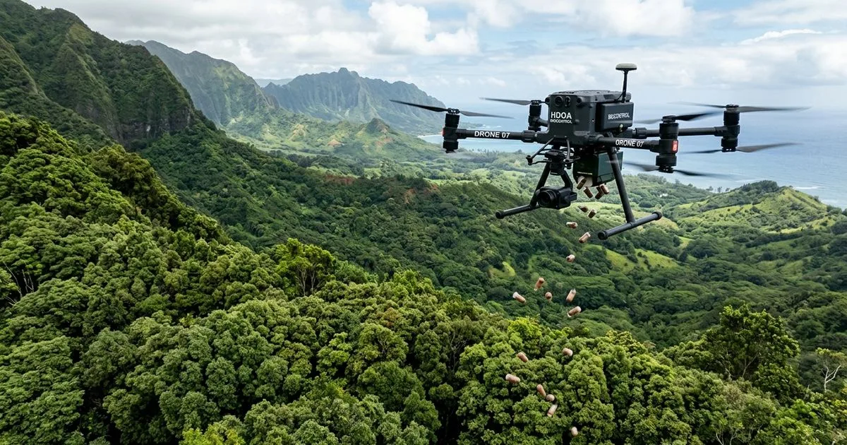 Drones espalham insetos para conter araçá invasor no Havaí