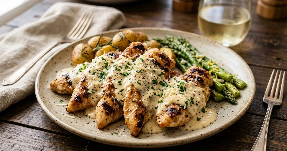 Molho de leite e creme ajuda a manter o frango grelhado suculento