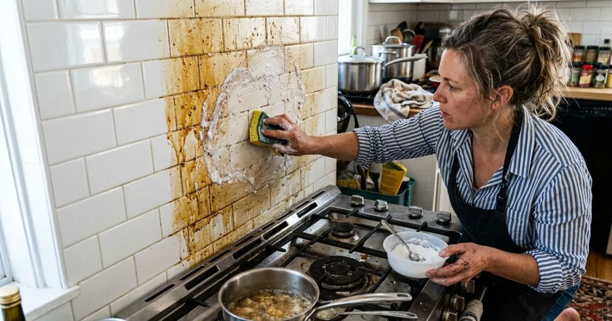 Pasta com bicarbonato ajuda a remover gordura dos azulejos da cozinha