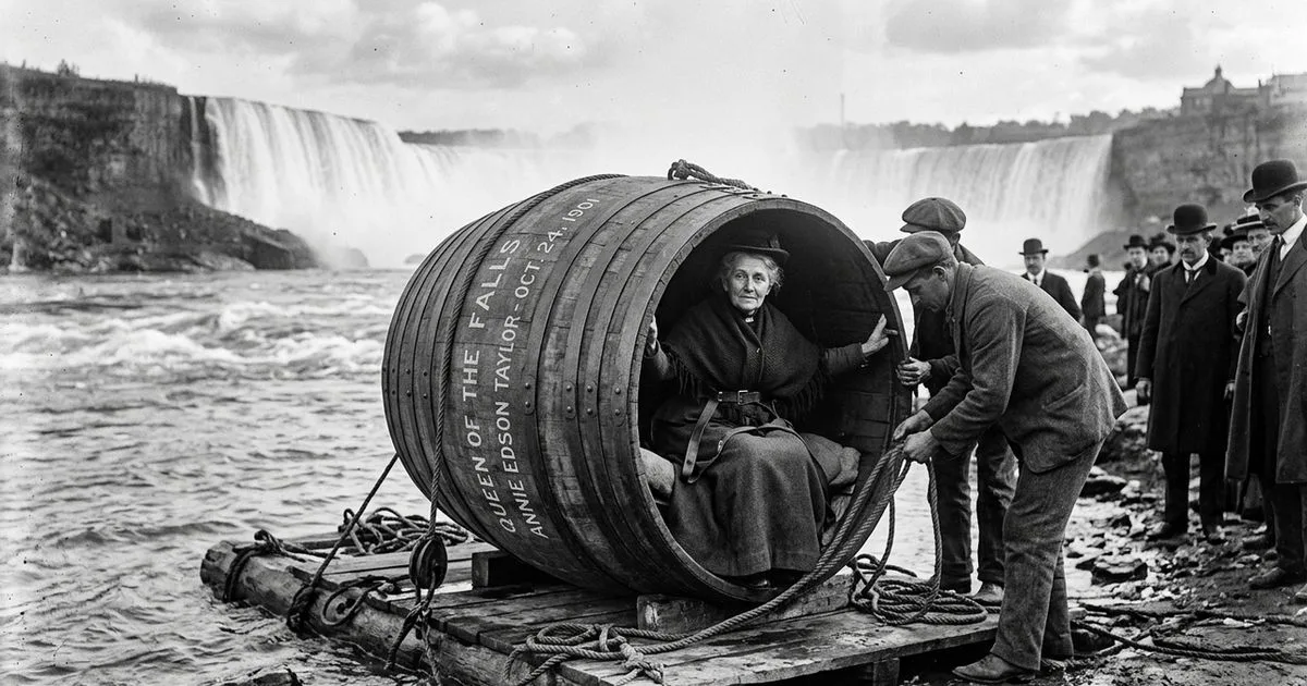 Annie Edson Taylor sobreviveu às Cataratas do Niágara dentro de um barril