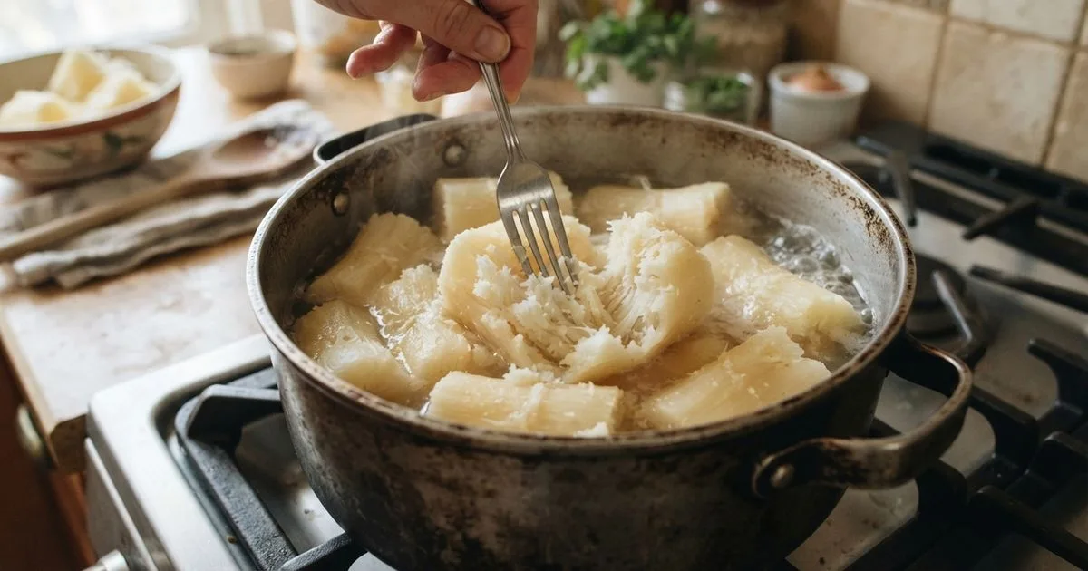 Como cozinhar mandioca até ela ficar macia e desmanchando