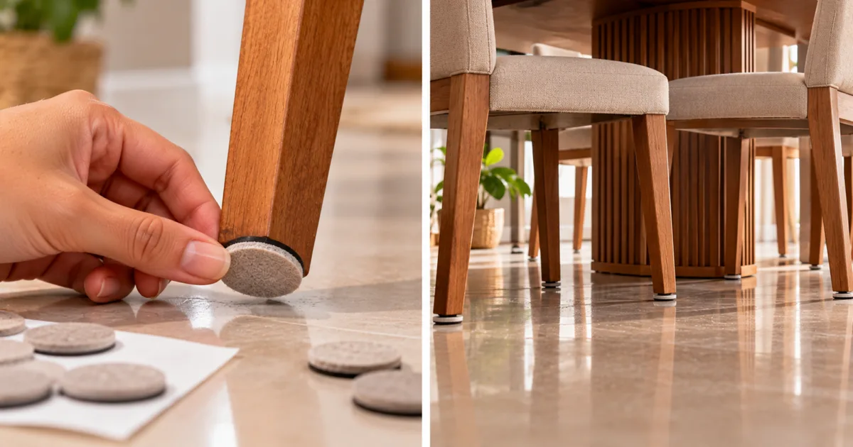 Feltro dos móveis pode riscar o piso quando acumula sujeira