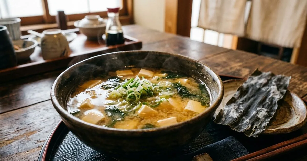 Alga kombu ajuda a intensificar o sabor da sopa de missô