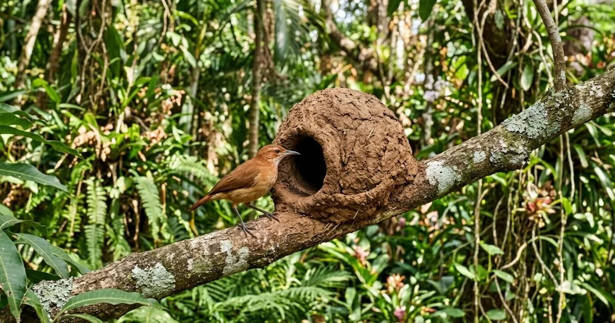 Ninho de joão-de-barro indica abrigo adequado e presença de alimento