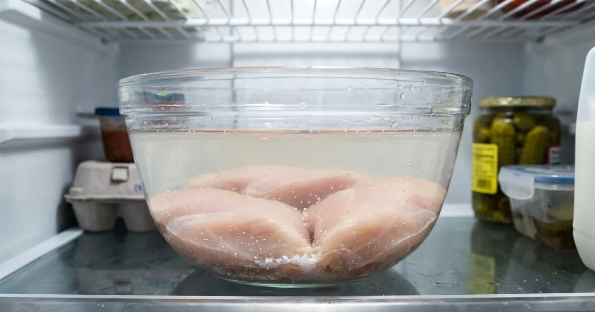 Salmoura com água e sal ajuda a manter o peito de frango úmido