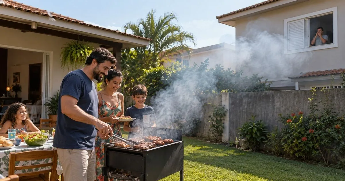 Fumaça de churrasco vira conflito entre vizinhos e exige mudança na rotina