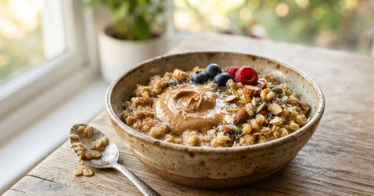 Aveia e pasta de amendoim formam combinação nutritiva para o café da manhã