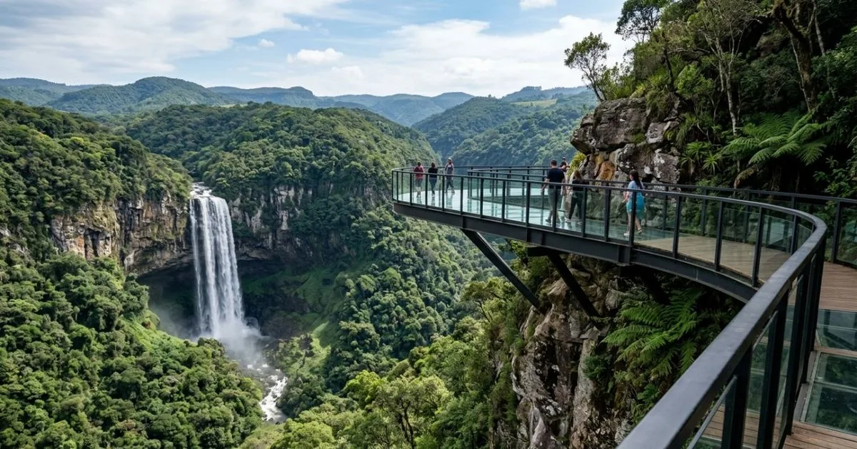 Parque do Caracol amplia mirante para observar cascata em Canela