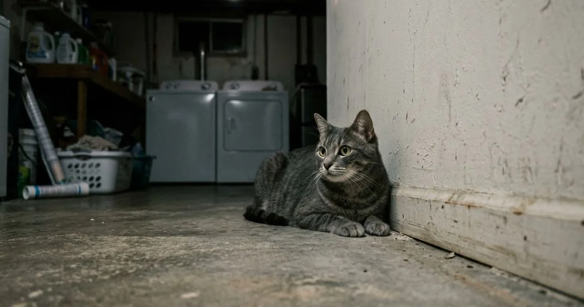 Gato leva família a descobrir roedores escondidos na parede da lavanderia