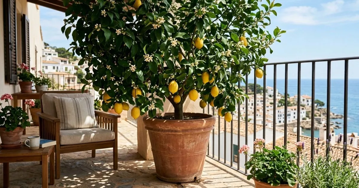 Limoeiro em vaso oferece sombra, flores e frutos na varanda