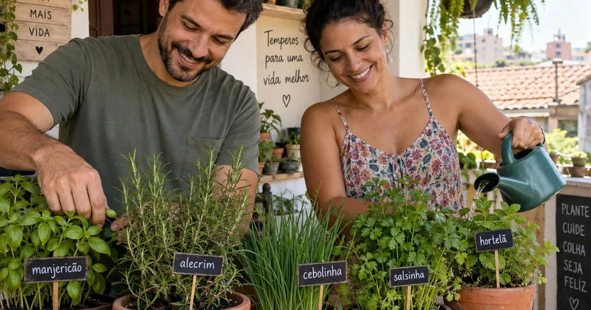 Horta na varanda reduz compras de folhas após ajustes no cultivo