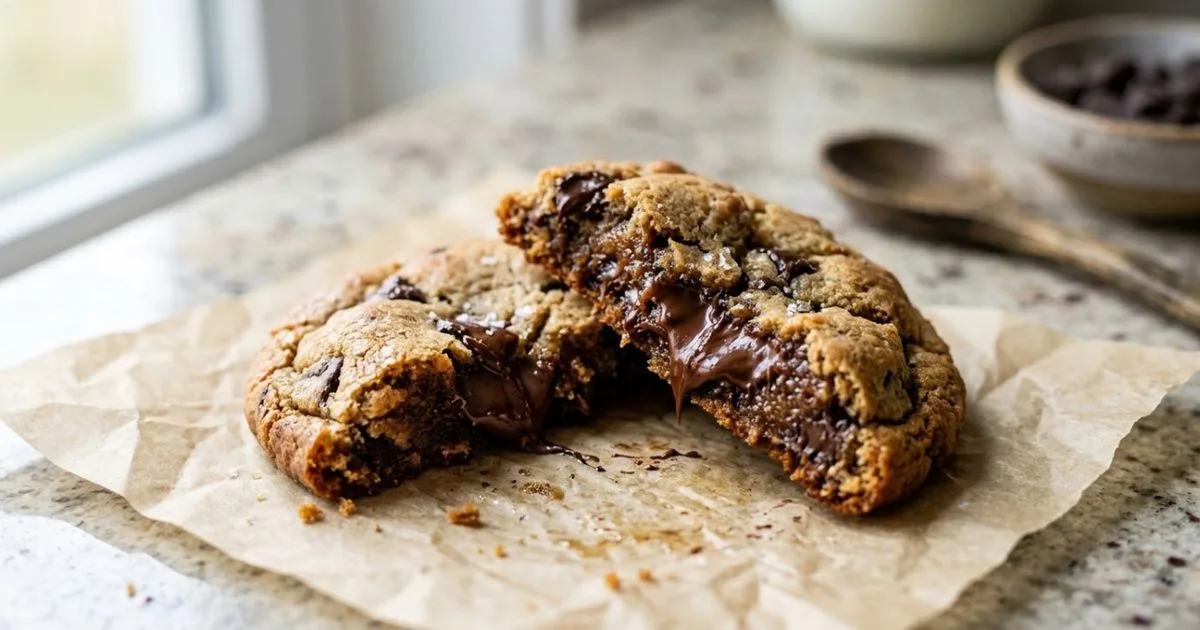Parte da manteiga dourada realça o sabor sem ressecar os cookies