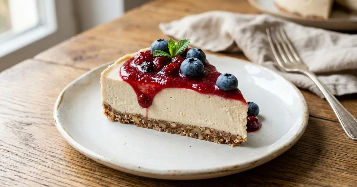 Castanha-de-caju dá cremosidade a cheesecake vegano sem cream cheese