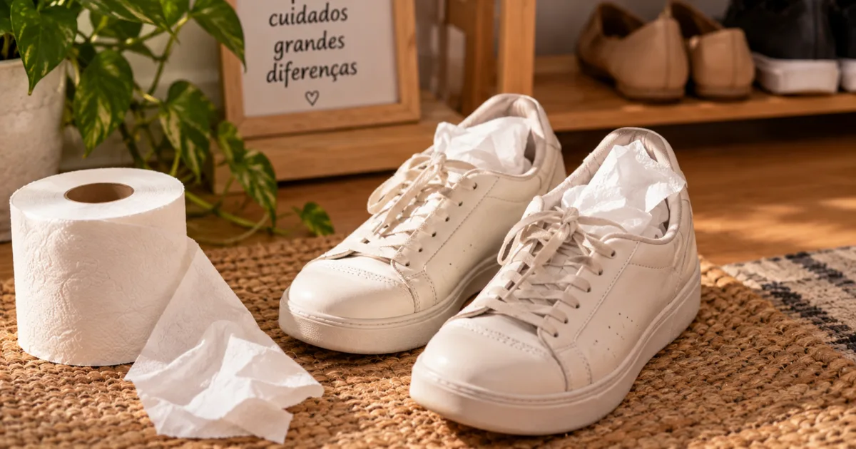 Papel no sapato pode reduzir umidade, mas não substitui a secagem