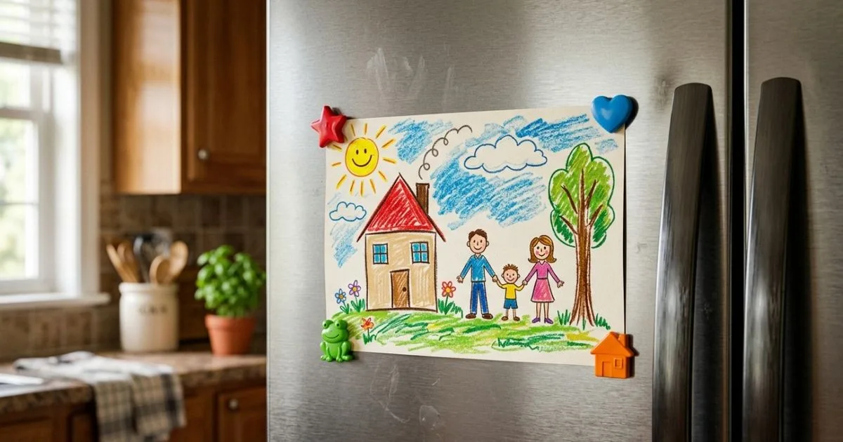 Expor desenhos dos filhos em casa reforça aceitação e confiança