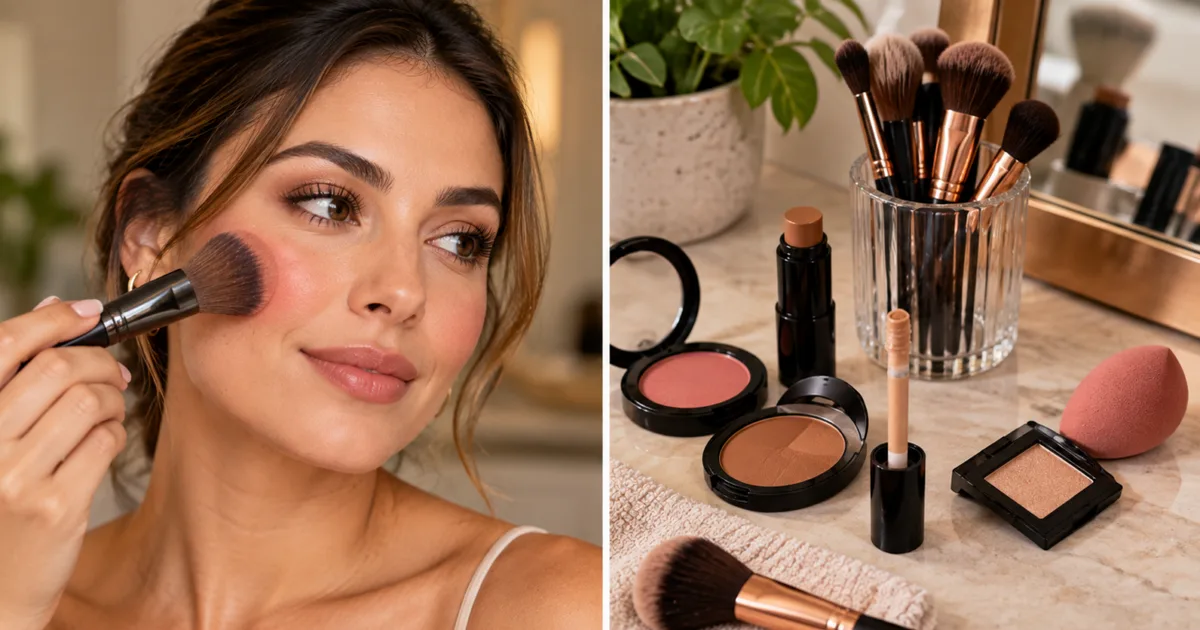 Posição do blush e esfumado influenciam a aparência do rosto