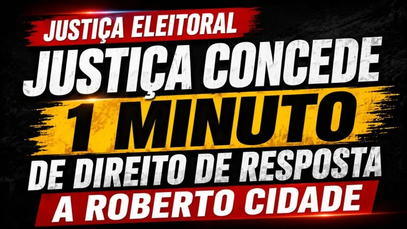 Justiça Eleitoral concede direito de resposta a Roberto Cidade após propaganda de Maria do Carmo