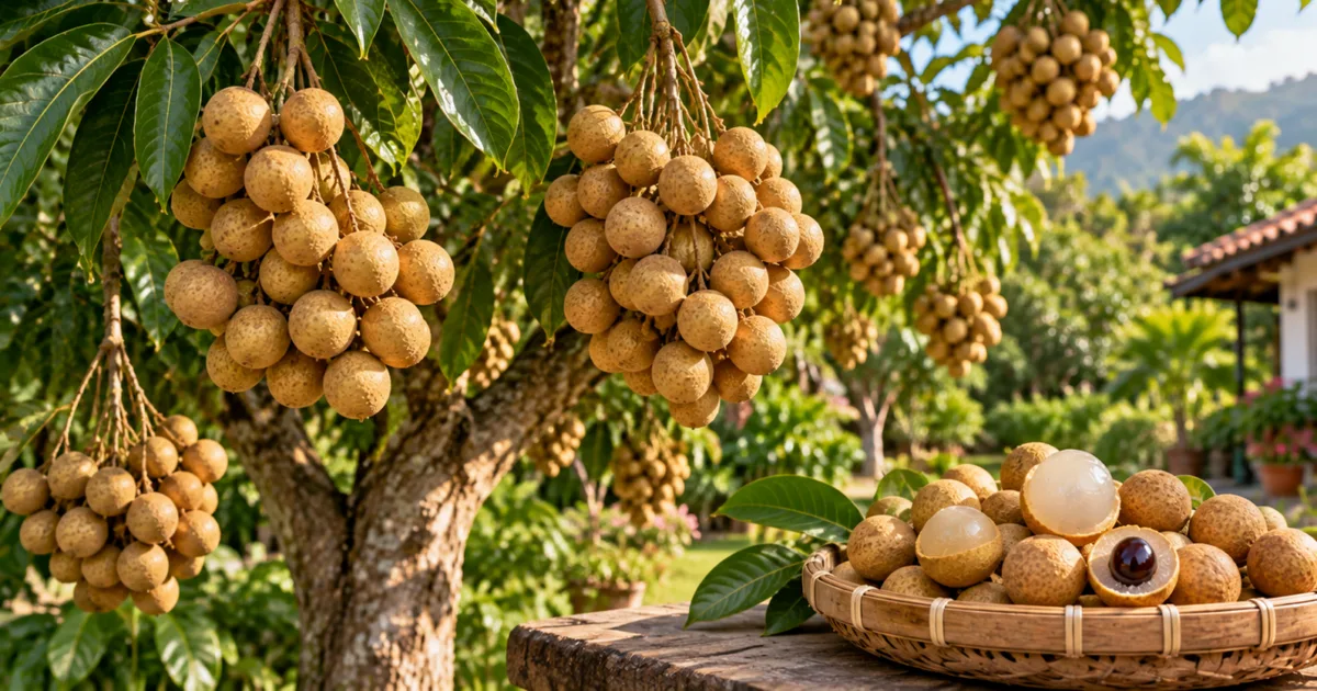 Longan exige espaço e reúne frutos em cachos durante a produção