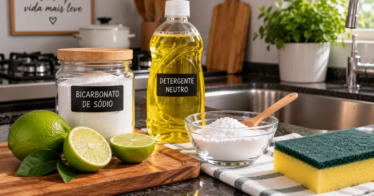 Bicarbonato, detergente e limão exigem cuidados conforme a superfície