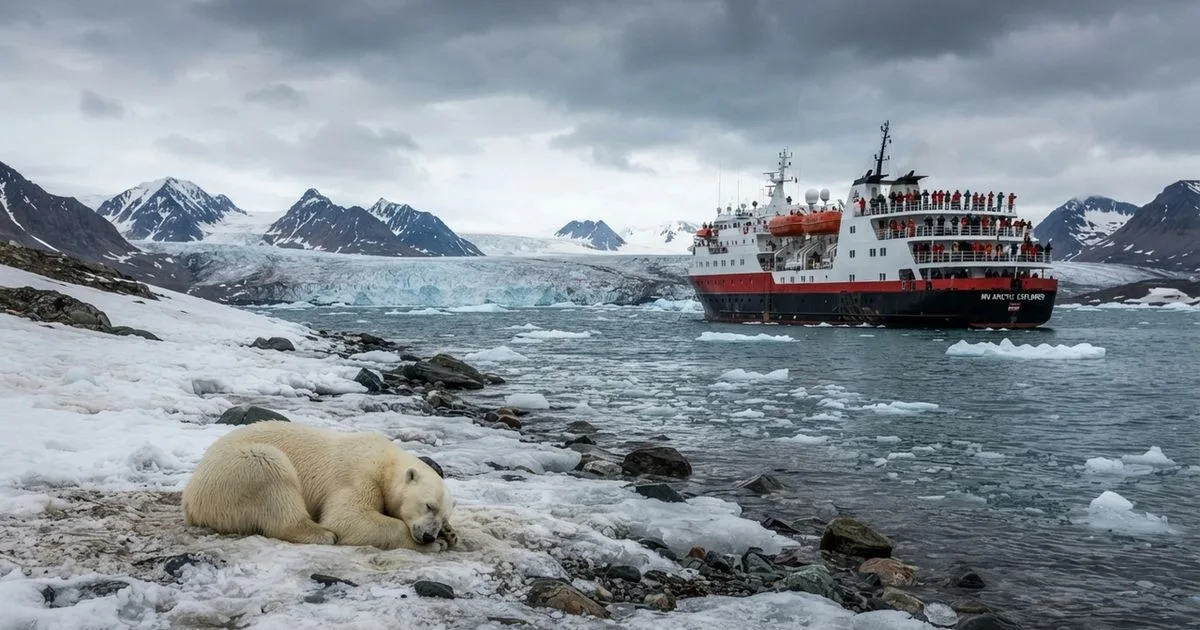 Turista é multado após buzinar para urso polar em Svalbard