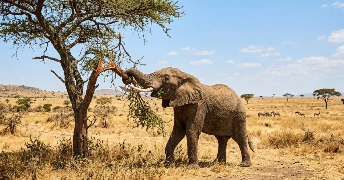 Retorno de elefantes e girafas reduz cobertura de árvores em savana do Quênia