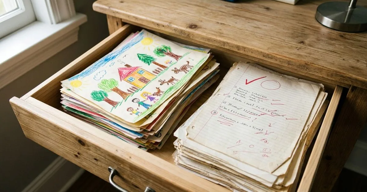 Boletins e desenhos antigos preservam a história afetiva dos pais
