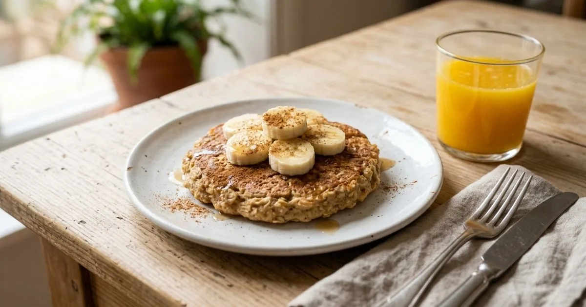 Panqueca de banana, aveia e canela fica macia sem açúcar refinado