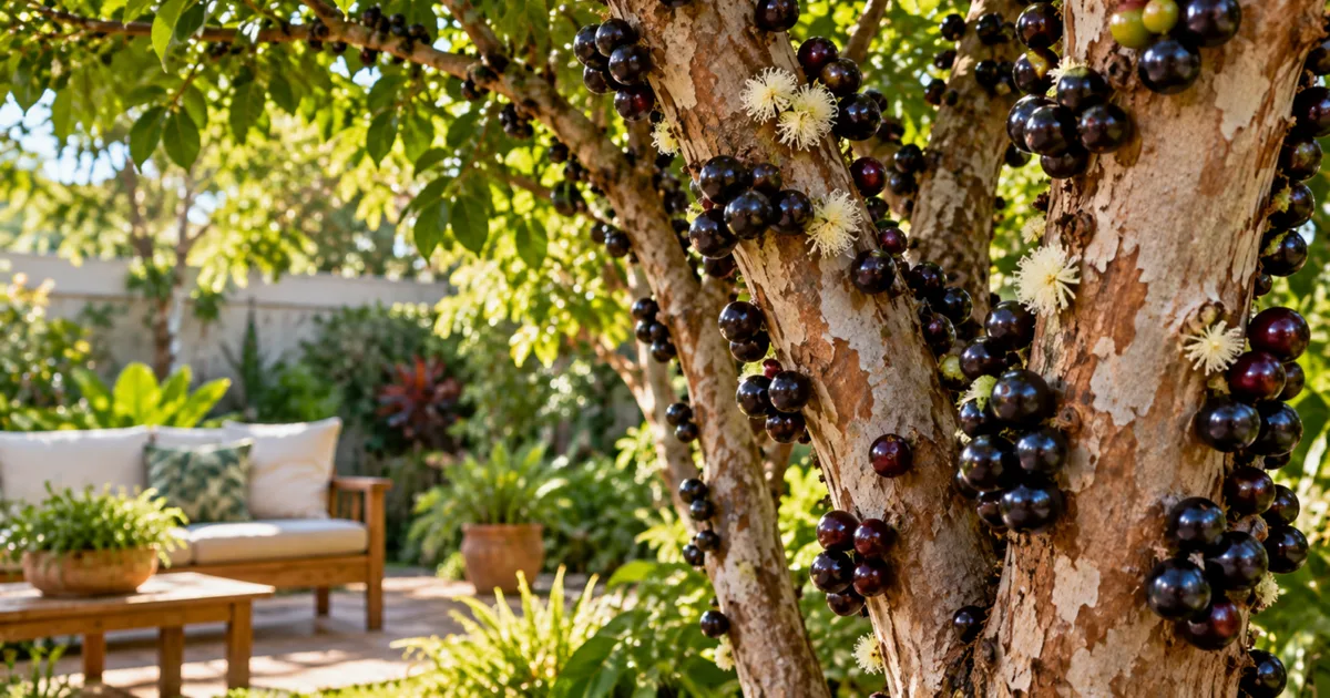 Jabuticabeira une frutos no tronco e função ornamental no jardim
