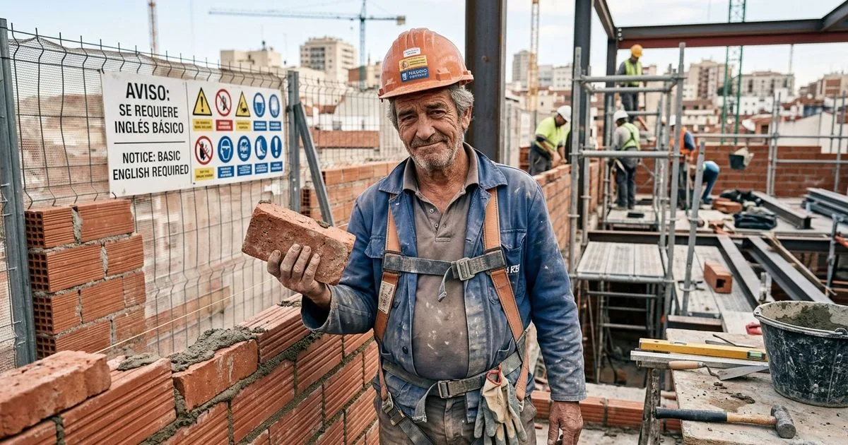 Pedreiro de 64 anos questiona exigência de inglês em vaga na construção