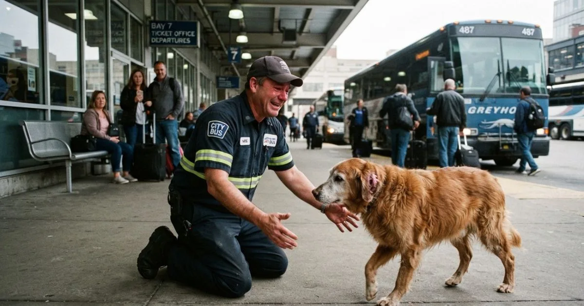 Cachorro volta ao terminal e retoma rotina com motorista após oito meses