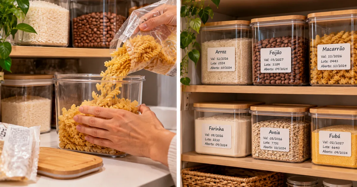 Como evitar que alimentos antigos sejam esquecidos depois de transferidos para potes