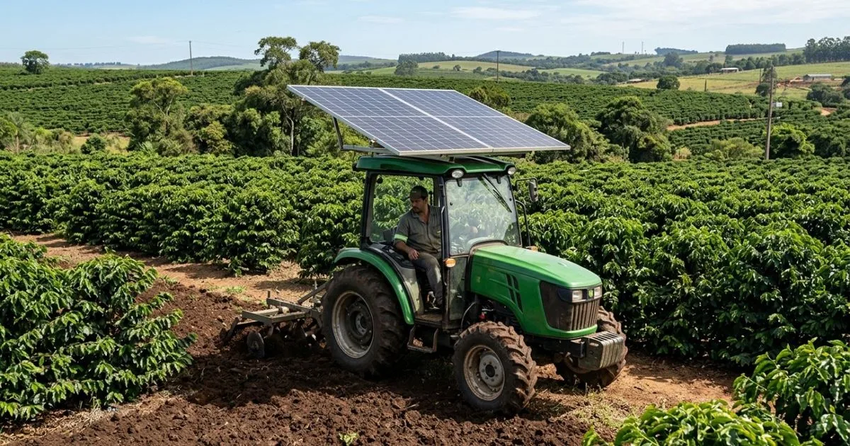 Tratores elétricos com teto solar reduzem custos em pequenas propriedades