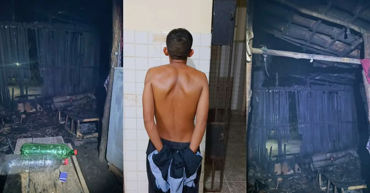 PM conduz homem após incêndio em imóvel de Igarapé-Açu