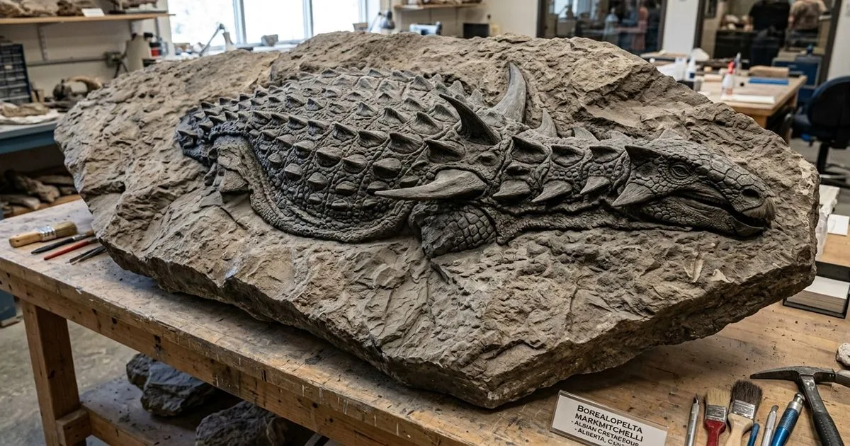 Fóssil de Borealopelta preserva armadura, pele e possível camuflagem