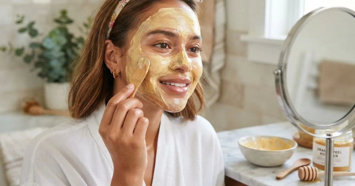 Máscara de casca de laranja leva mel e iogurte natural
