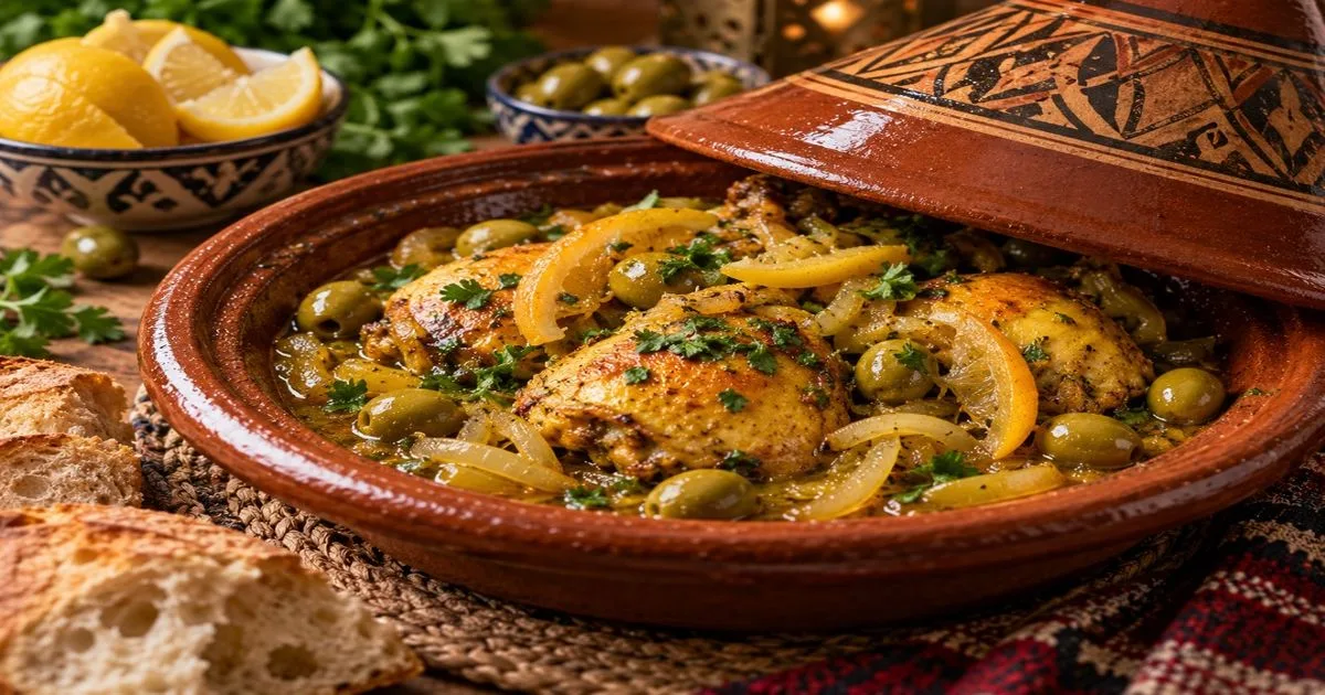 Limão em conserva dá sabor ao tajine marroquino de frango