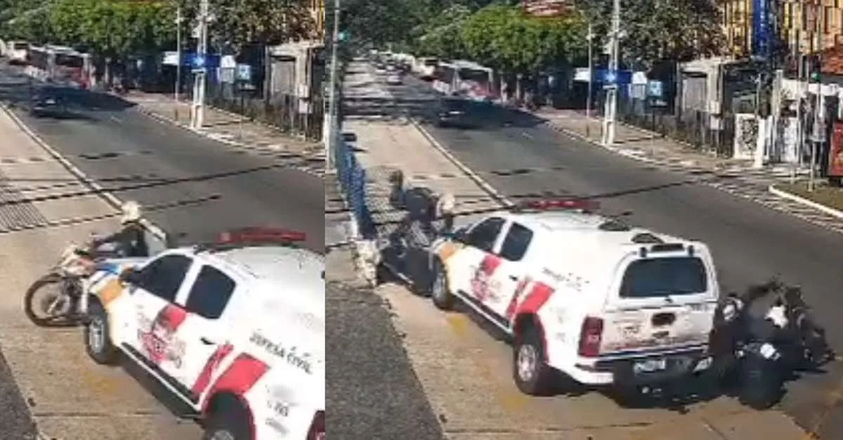 Motos do Samu são atingidas por viatura dos Bombeiros em Belém
