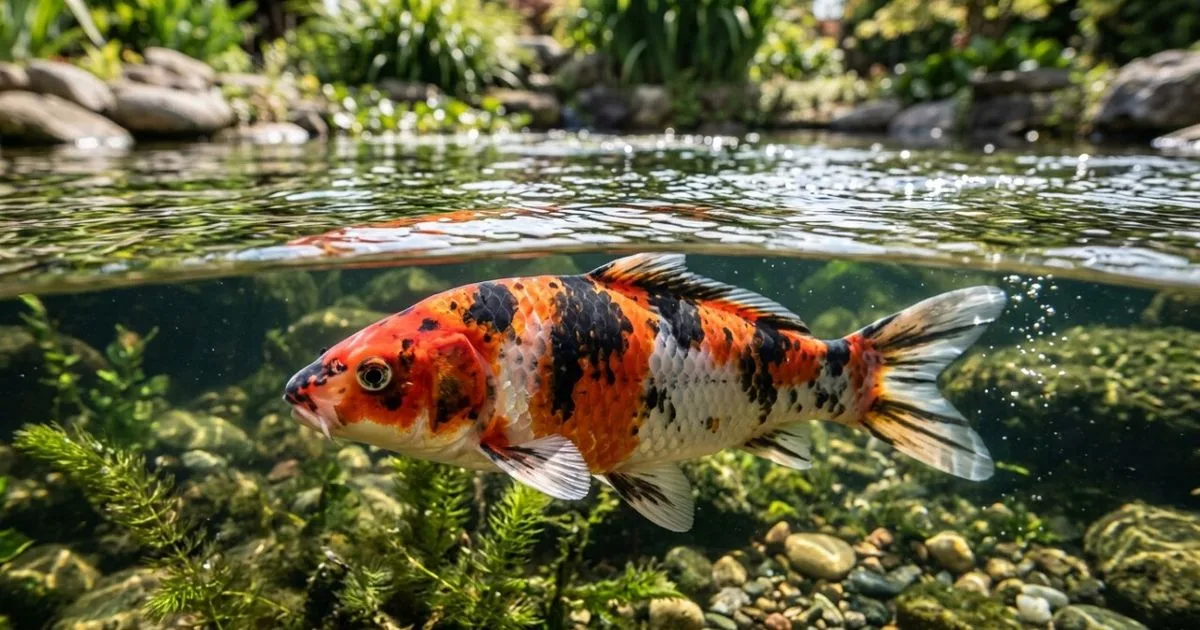 Rede sobre o lago reduz acúmulo de folhas e ajuda a preservar os peixes