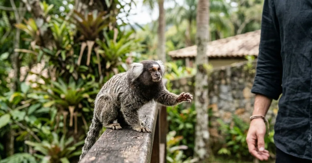 Sagui que pede comida continua sendo animal silvestre e exige distância