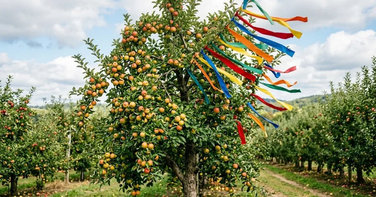 Tiras de tecido ajudam a afastar aves de árvores frutíferas