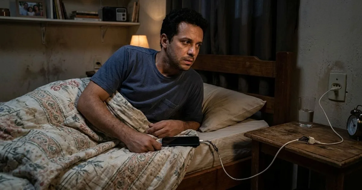 Cheiro estranho interrompe rotina de carregar celular ao lado da cama