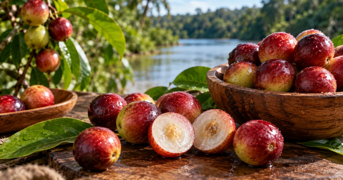 Camu-camu concentra vitamina C e tem uso em sucos e sobremesas