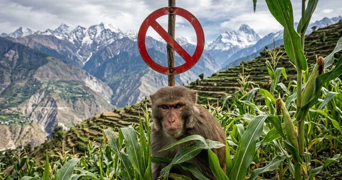 No Nepal, macacos consomem parte da produção de milho nas montanhas