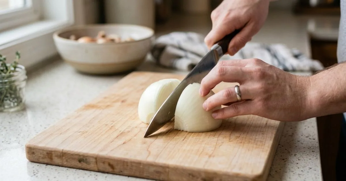 Refrigerar a cebola antes do corte pode reduzir a ardência nos olhos