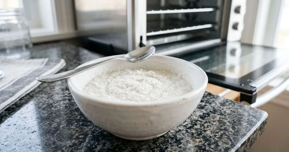Pasta de bicarbonato e água ajuda a remover gordura do forno