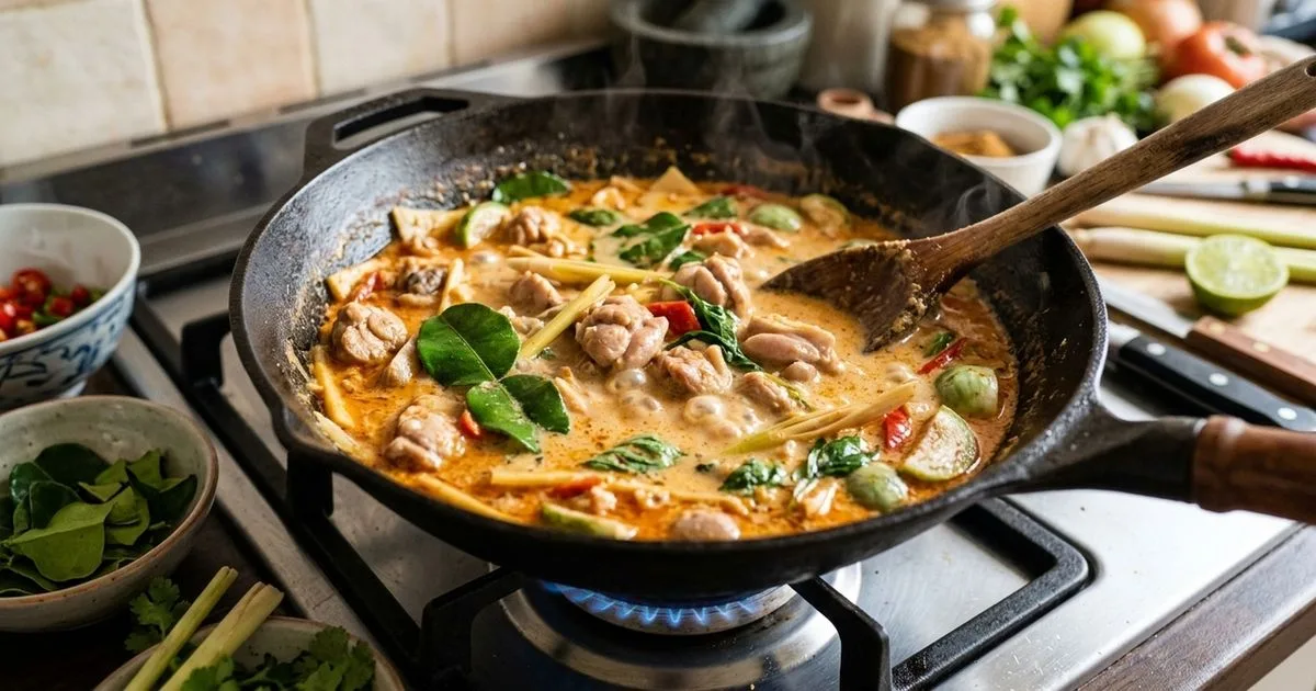 Folhas de makrut dão aroma cítrico ao curry tailandês