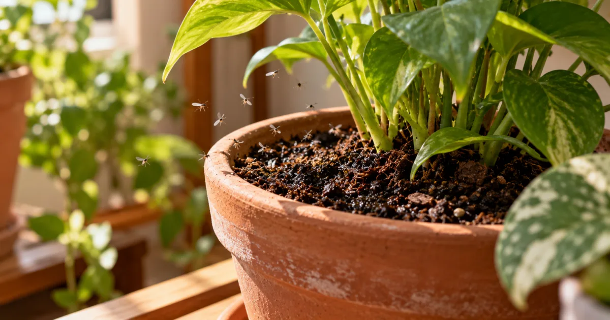 Substrato úmido pode atrair mosquitinhos para vasos de plantas
