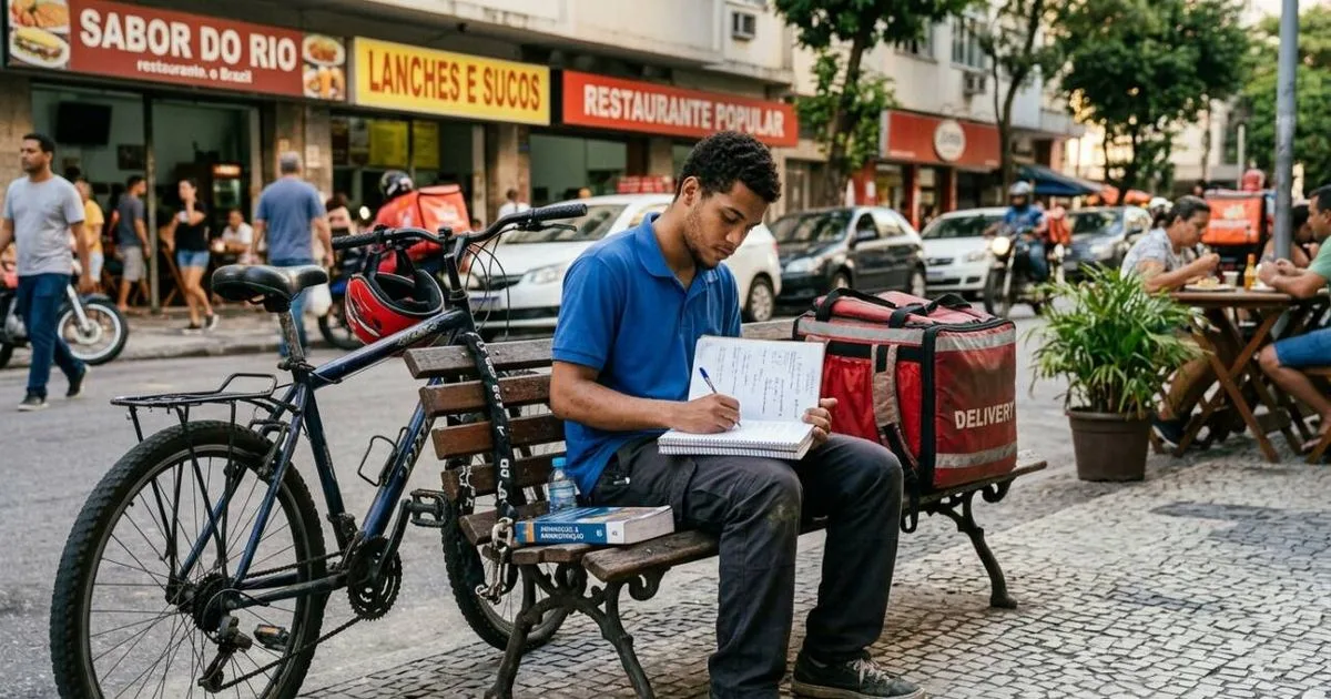 Jovem concilia entregas de bicicleta e faculdade para ajudar a família