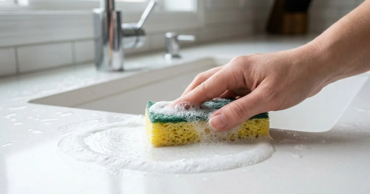 Material compacto reduz manchas e facilita a limpeza da bancada da cozinha